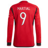 Manchester United Cup Home Authentic Shirt 2023-24 Long Sleeve with Martial 9 printing-Red