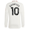 Manchester United EPL Third Shirt 2023-24 Long Sleeve with Rashford 10 printing-White