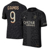 Paris Saint-Germain x Jordan Third Dri-Fit Adv Match Shirt 2023-24 With G.Ramos 9 Printing-Black