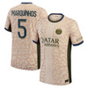 Psg Jordan Fourth Dri-Fit Adv Match Shirt 23/24 With Marquinhos 5 Printing-Tan