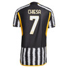 Juventus Home Authentic Shirt 2023-24 with Chiesa 7 printing-Black