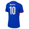 France Dri-FIT ADV Home Match Shirt 2024 with Mbappe 10 printing - Blue