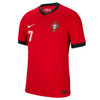 Portugal Home Dri-FIT ADV Match Shirt 2024 with Ronaldo 7 printing - Red