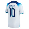 Raheem Sterling England National Team 2022-23 Home Jersey - White