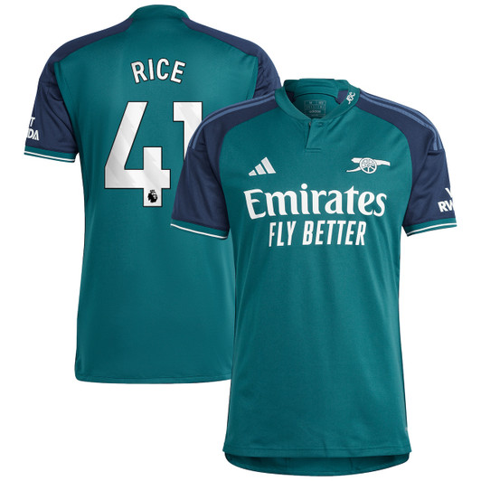 Arsenal Third Shirt 2023-24 with Rice 41 printing-Green