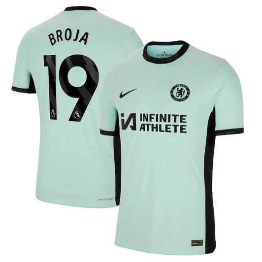 Chelsea Third Vapor Match Sponsored Shirt 2023-24 With Broja 19 Printing-Mint