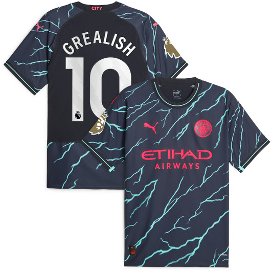 Jack Grealish Manchester City 2023/24 Third Authentic Player Jersey-Navy