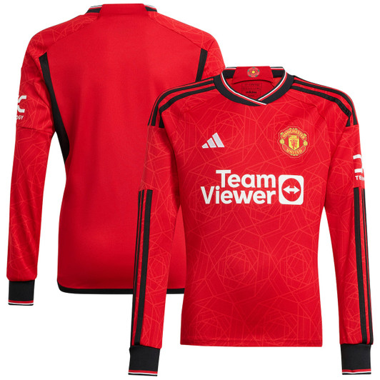 Manchester United Home Shirt 2023-24 Long Sleeve-Red
