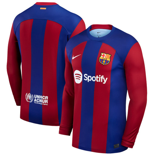 Barcelona Home Stadium Shirt Long Sleeve 2023-24-Royal