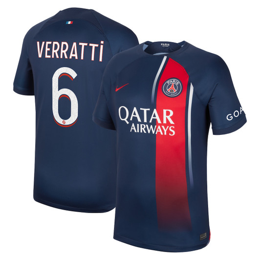 Paris Saint-Germain Home Stadium Shirt 2023-24 with Verratti 6 printing-Navy