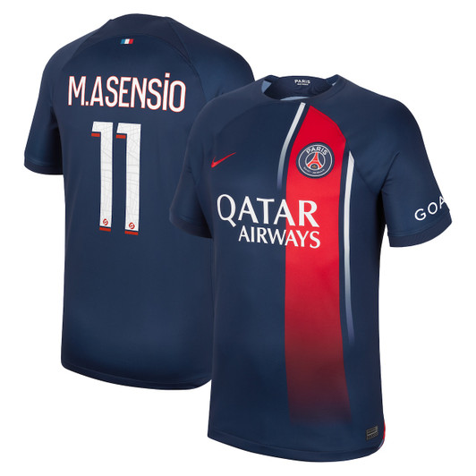Paris Saint-Germain Home Stadium Shirt 2023-24 with M.Asensio 11 printing-Navy