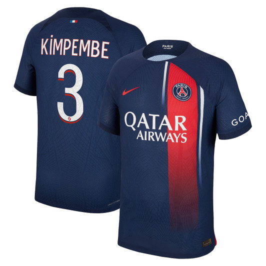 Paris Saint-Germain Home Dri Fit Adv Match Shirt 2023-24 with Kimpembe 3 printing-Navy