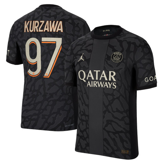 Paris Saint-Germain x Jordan Third Dri-Fit Adv Match Shirt 2023-24 With Kurzawa 97 Printing-Black