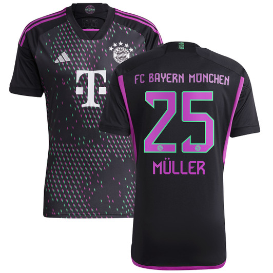 FC Bayern Away Shirt 2023-24 with Müller 25 printing-Black