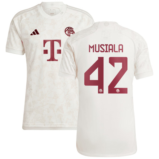 FC Bayern Third Shirt 2023-24 with Musiala 42 printing-White
