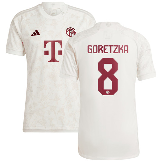 FC Bayern Third Shirt 2023-24 with Goretzka 8 printing-White