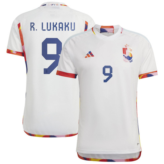 Romelu Lukaku Belgium National Team 2022-23 Away Jersey - White