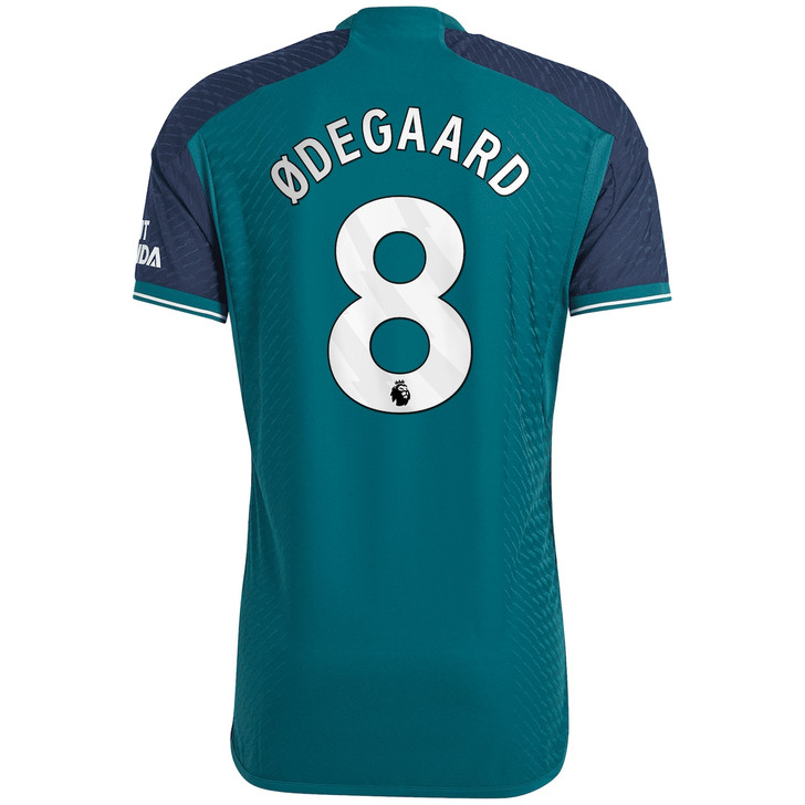 Arsenal Third Authentic Shirt 2023-24 with Ødegaard 8 printing-Green