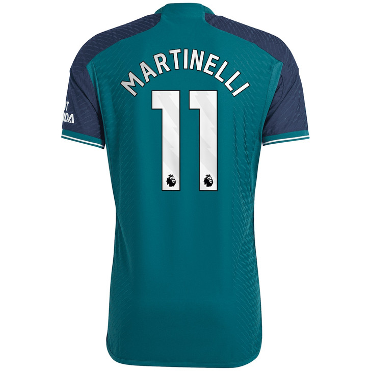 Arsenal Third Authentic Shirt 2023-24 with Martinelli 11 printing-Green