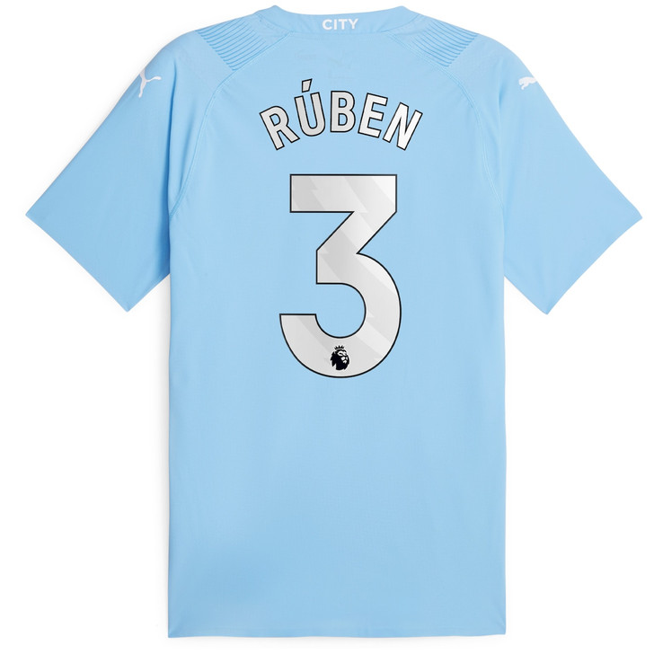 Manchester City Home Authentic Shirt 2023-24 with Rúben 3 printing-Sky Blue