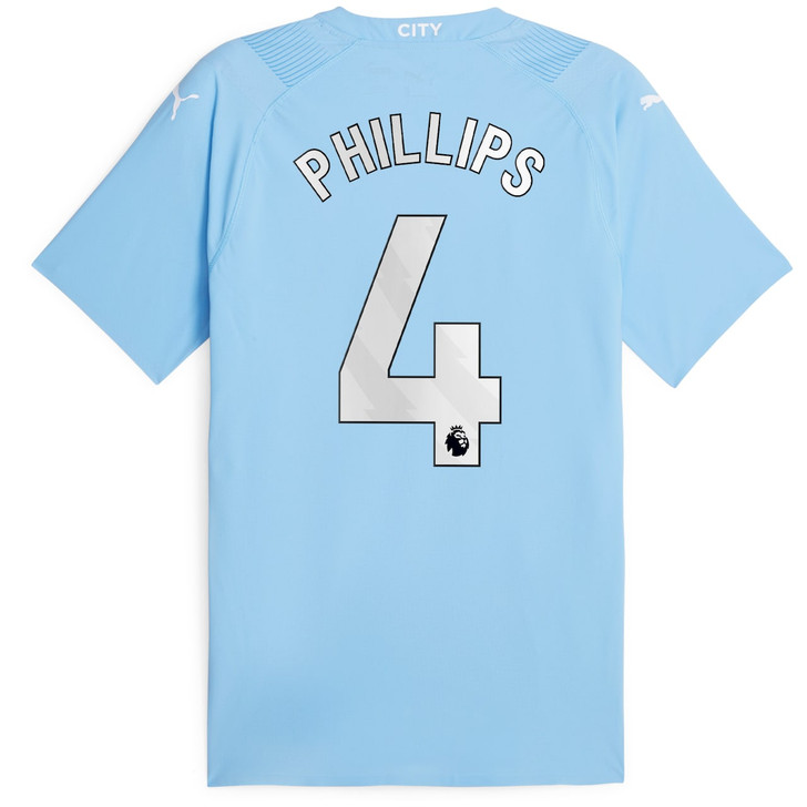 Manchester City Home Authentic Shirt 2023-24 with Phillips 4 printing-Sky Blue