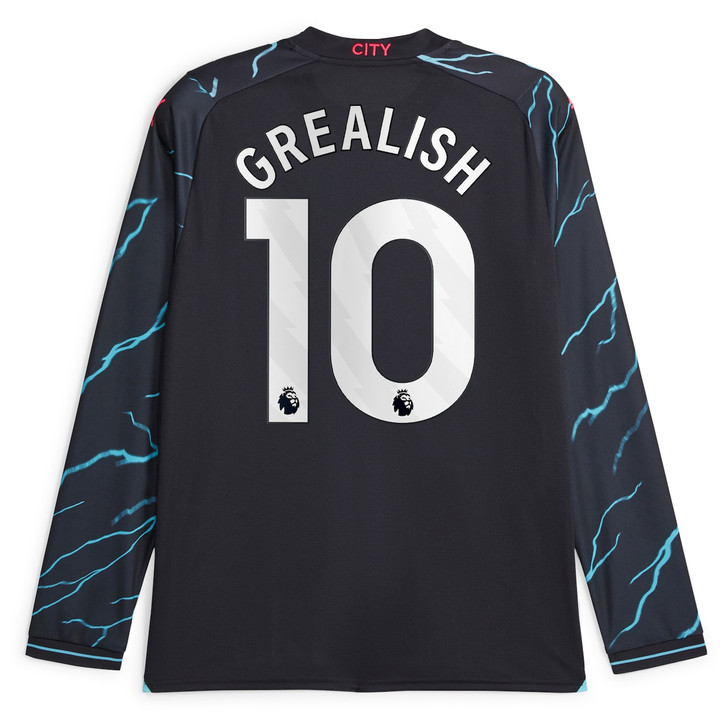 Jack Grealish Manchester City 2023/24 Third Long Sleeve Player Jersey-Navy