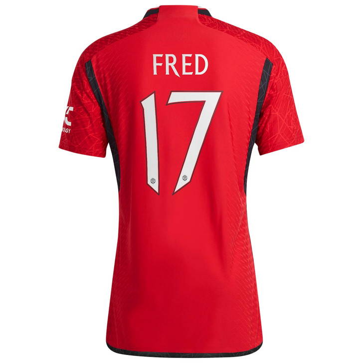 Manchester United Cup Home Authentic Shirt 2023-24 with Fred 17 printing-Red