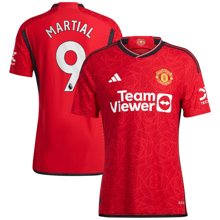 Manchester United Home Authentic Shirt 2023-24 with Martial 9 printing-Red