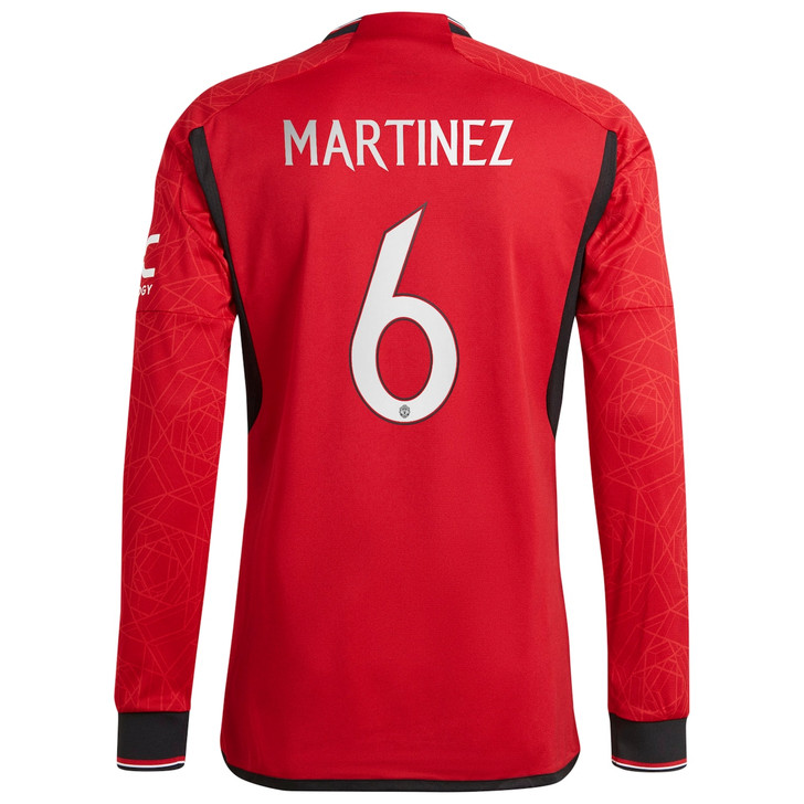 Manchester United Cup Home Authentic Shirt 2023-24 Long Sleeve with Martinez 6 printing-Red