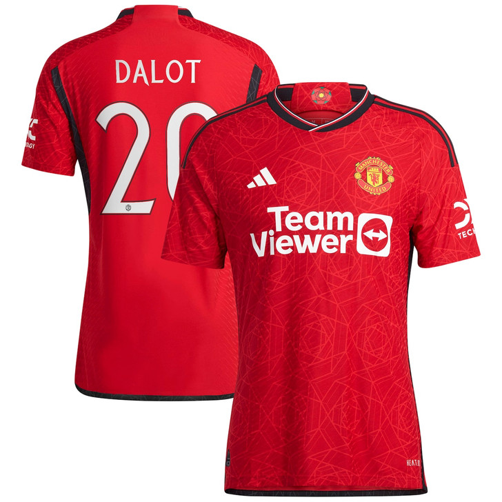 Manchester United Cup Home Authentic Shirt 2023-24 with Dalot 20 printing-Red