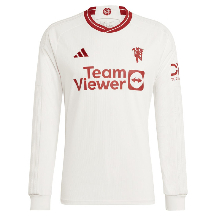 Manchester United Third Shirt 2023-24 Long Sleeve with Højlund 11 printing-White