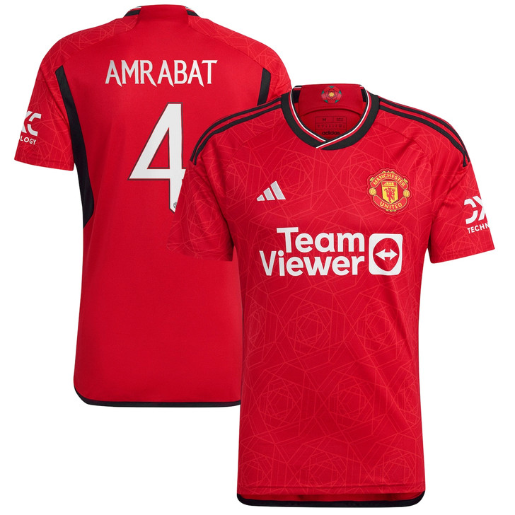 Manchester United Cup Home Shirt 2023-24 with Amrabat 4 printing-Red