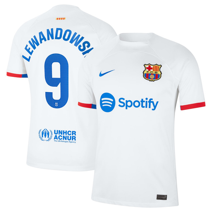 Robert Lewandowski Barcelona 2023/24 Away Jersey-White
