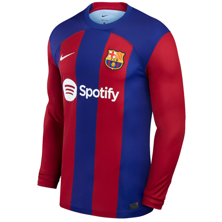 Gavi Barcelona 2023/24 Home Stadium Long Sleeve Player Jersey-Royal