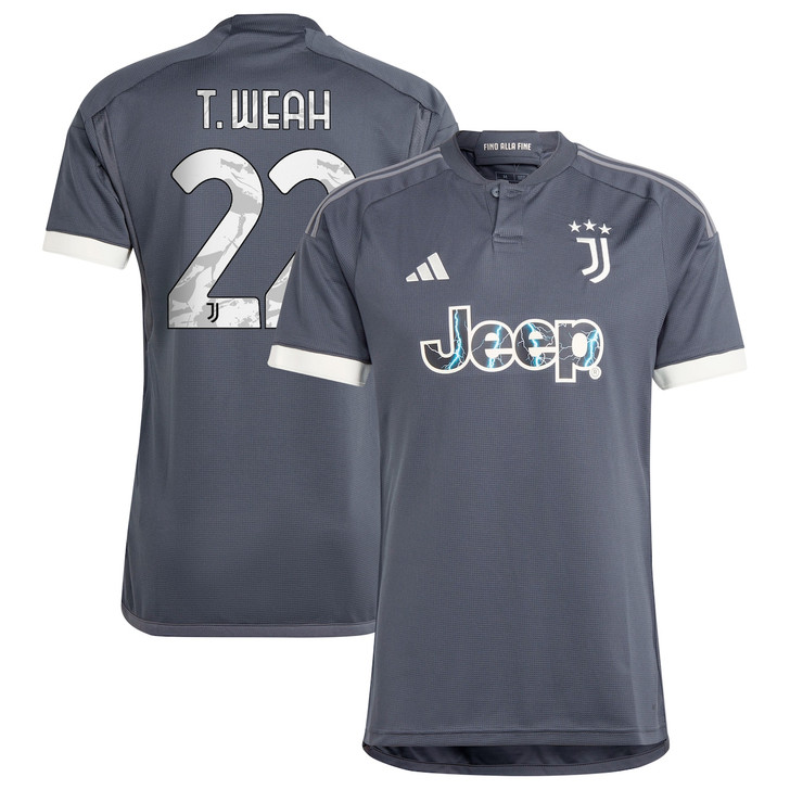 Timothy Weah Juventus 2023/24 Third Player Jersey-Gray