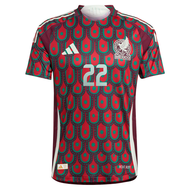 Hirving Lozano Mexico National Team 2024 Home Authentic Player Jersey - Burgundy
