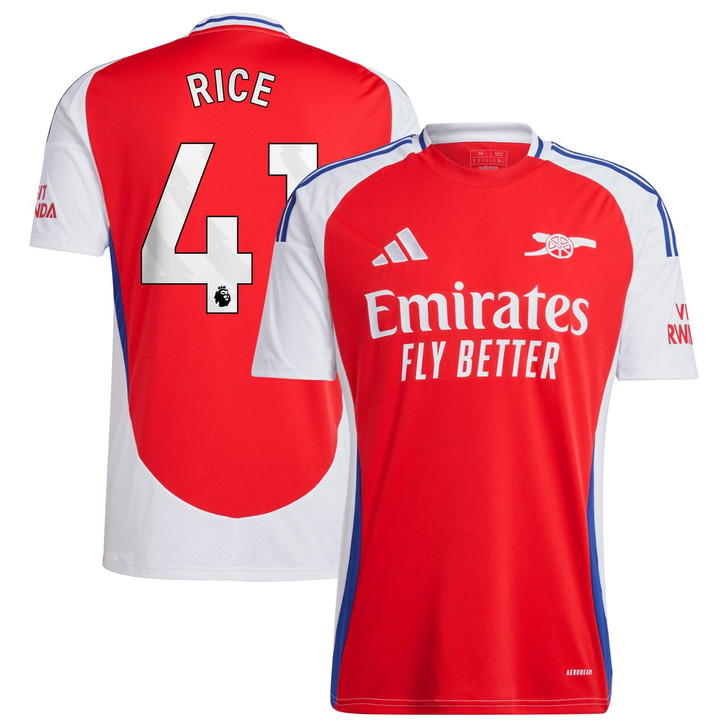 Arsenal Home Shirt 2024-25 with Rice 41 printing - Red