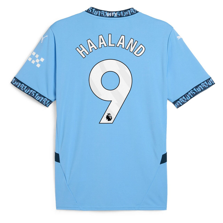Manchester City Home Shirt 2024-25 with Haaland 9 printing - Light Blue