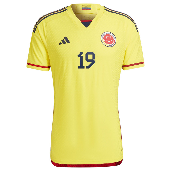 Rafael Borré Colombia National Team 2022-23 Home Authentic Player Jersey - Yellow