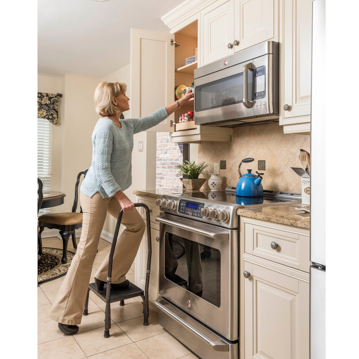 Foot Stool with Handrail