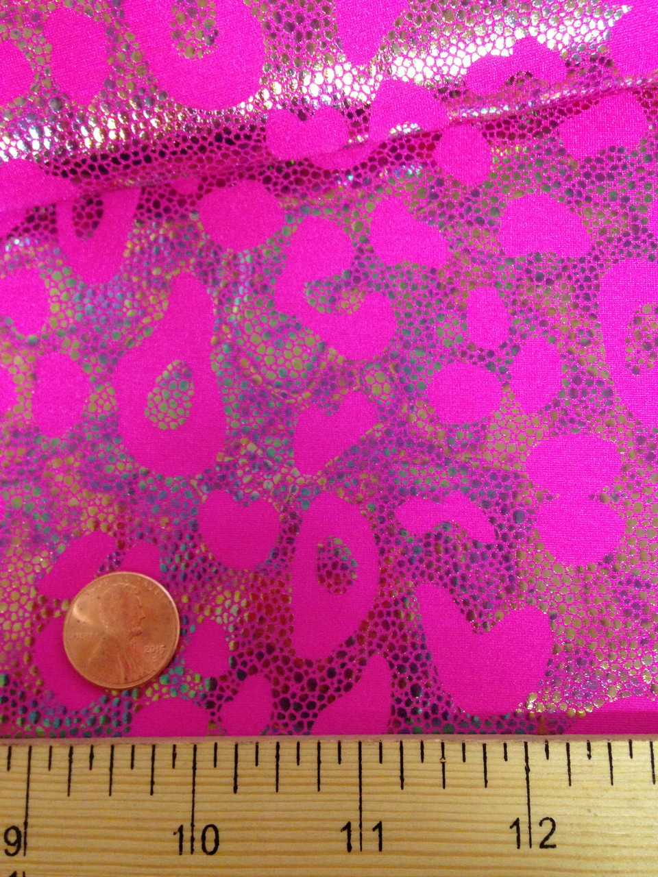 Holographic Shiny Pebble Foil on Heavy Stretch Nylon Spandex Fabric