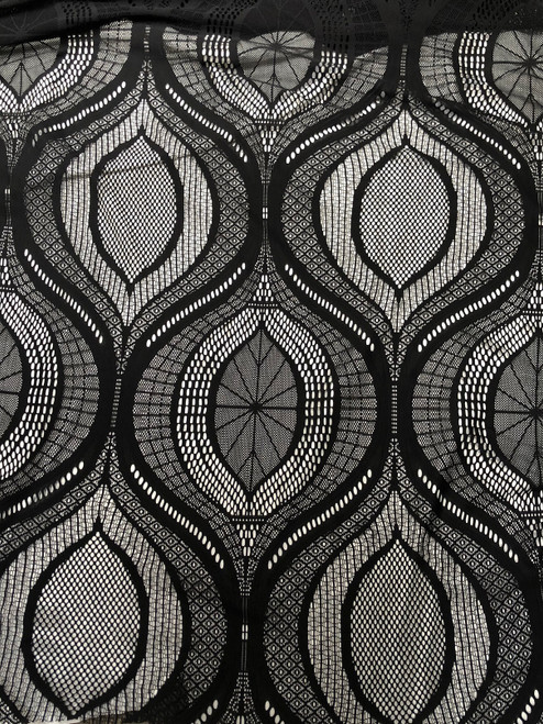 Polyester Non-Stretch Mesh Big Geometric Design