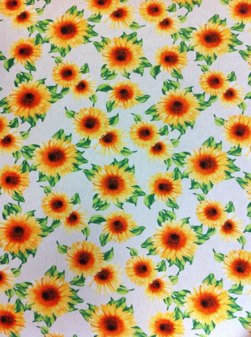 Big Sunflower Pattern on Stretch Bulgari Knit Jersey Polyester Spandex Fabric