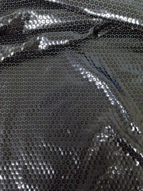 Polyester Spandex 2 ways Stretch with Shiny 5 mm Printed Foil Sequins Sequins