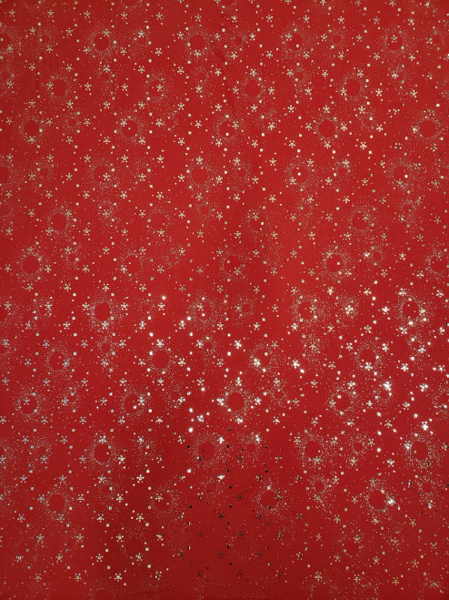 Circle Glitter and Small Sequins on Polyester Spandex ITY Fabric