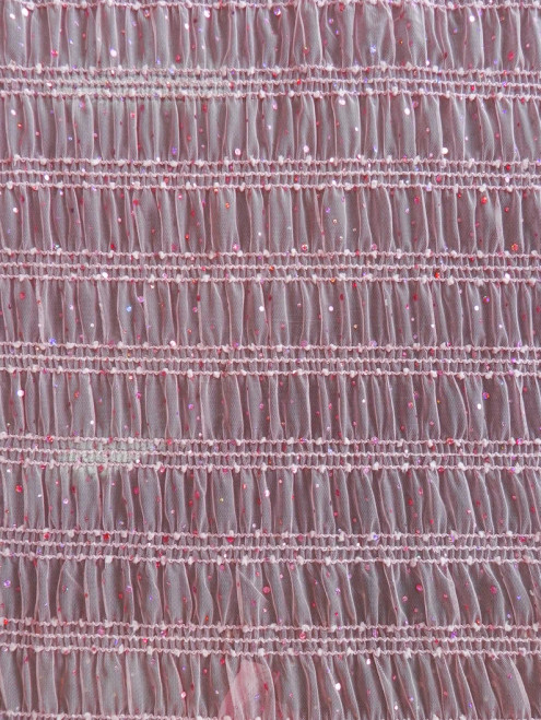 Polyester Ruched Mesh w/ Hologram Trans Fabric