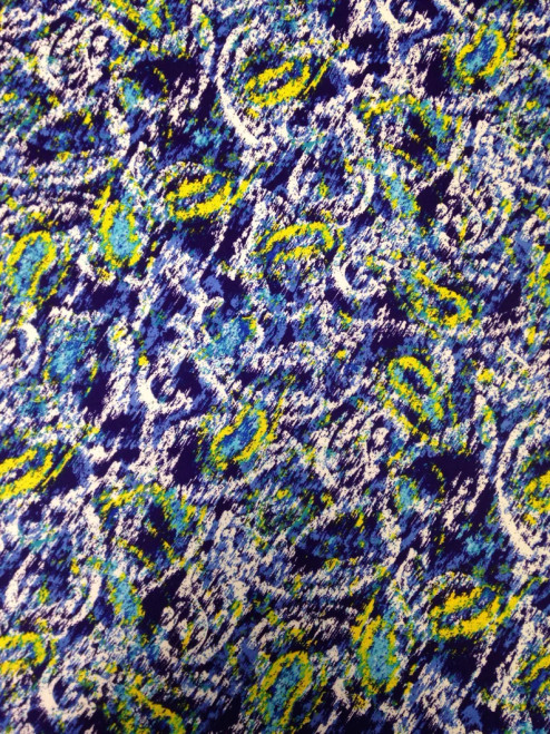 Abstract Paisley Pattern on Stretch Lightweight Knit Jersey Polyester Spandex Fabric