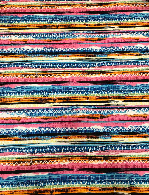 Colorful Tribal Venezia Polyester Spandex 2 Way Stretch Fabric
