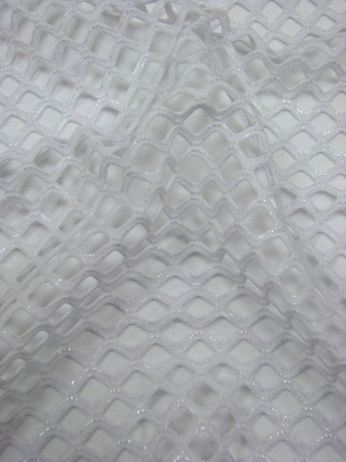 Big Hole 0.5 Inch Diamond Mesh With Shiny Foil Stretch Polyester Spandex Fishnet Fabric