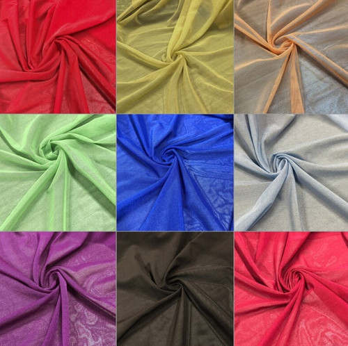 Small Solid Mesh Nylon Spandex 4 ways Stretch Fabric